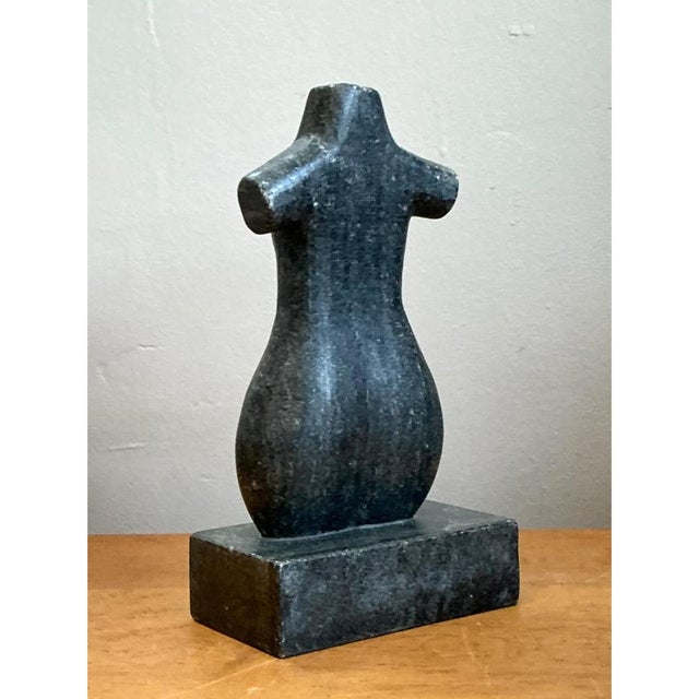 Vintage Carved Stone Female Torso Sculpture For Sale - Image 9 of 12