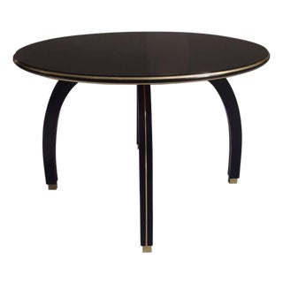 Coffee Table with Black Glass Top by Jindrich Halabala, 1930s For Sale