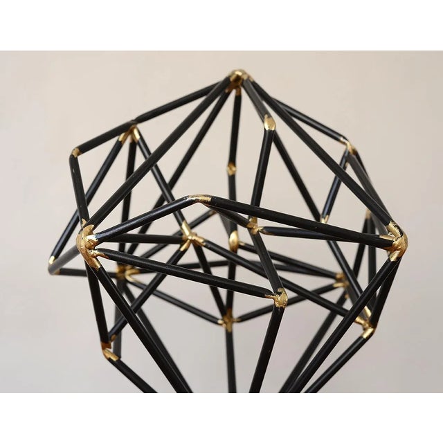 Abstract Vintage Modernist Abstract Black Metal Art Sculpture For Sale - Image 3 of 11