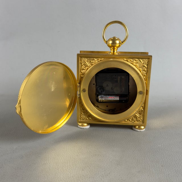 Table Clock Collection Dart Gold-Plated Brass Glass Quartz, Italy For Sale - Image 6 of 11