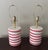 1990s Kate Spade Pink Striped Ceramic Cylinder Lamps - Set of 2 For Sale In Orlando - Image 6 of 7