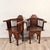 A pair of Syrian shell inlaid hall chairs, circa 1960. Seat height 18".