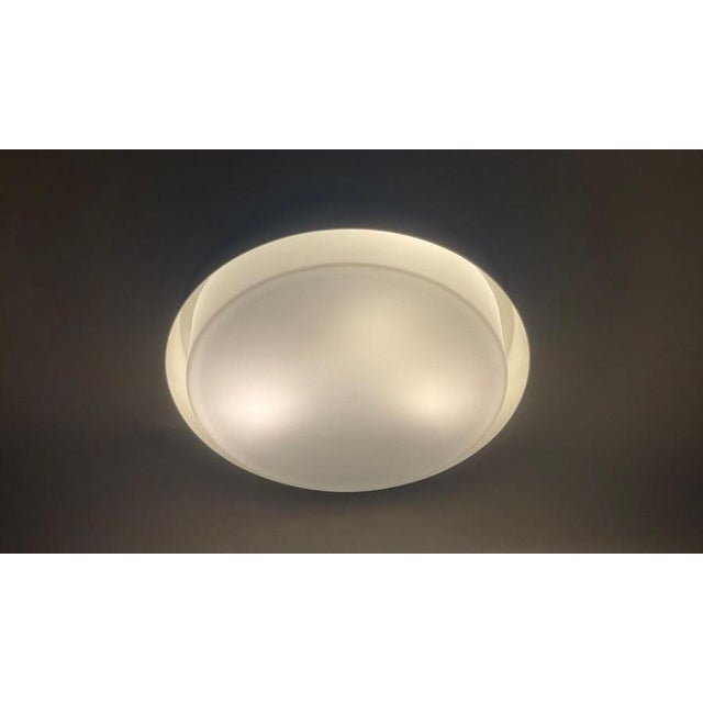 Mid-Century Opal Glass Flush Mount Lamp with Glass by Glashütte Limburg, 1960s For Sale - Image 12 of 13