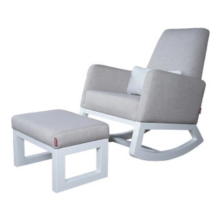 Late 20th Century Monte Scandinavian Modern Joya Nursery Rocker Rocking Chair & Ottoman - Set of 2 For Sale