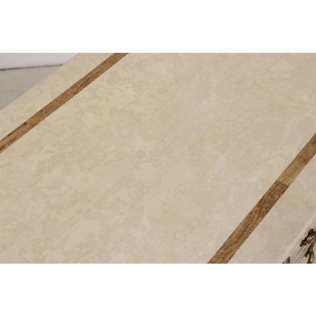 Neoclassical Tessallated Stone Top French Provincial Commode Dresser For Sale - Image 13 of 18