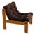 Brutalist Solid Wood Lounge Chair With Corduroy Upholstery 1970s For Sale