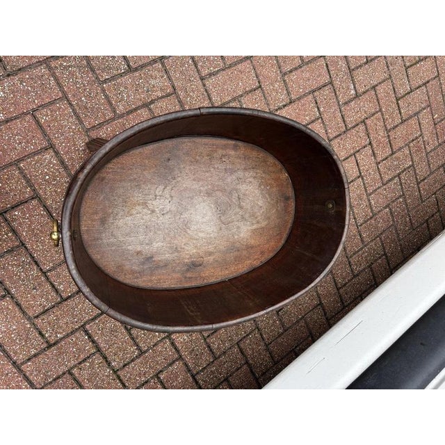 Georgian Mahogany Brass Banded Wine Cooler on Stand For Sale - Image 9 of 13