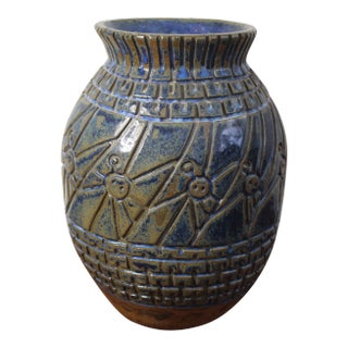 1990s Large Studio Pottery Floor Vase by California Artist Jacqueline Biaggi For Sale