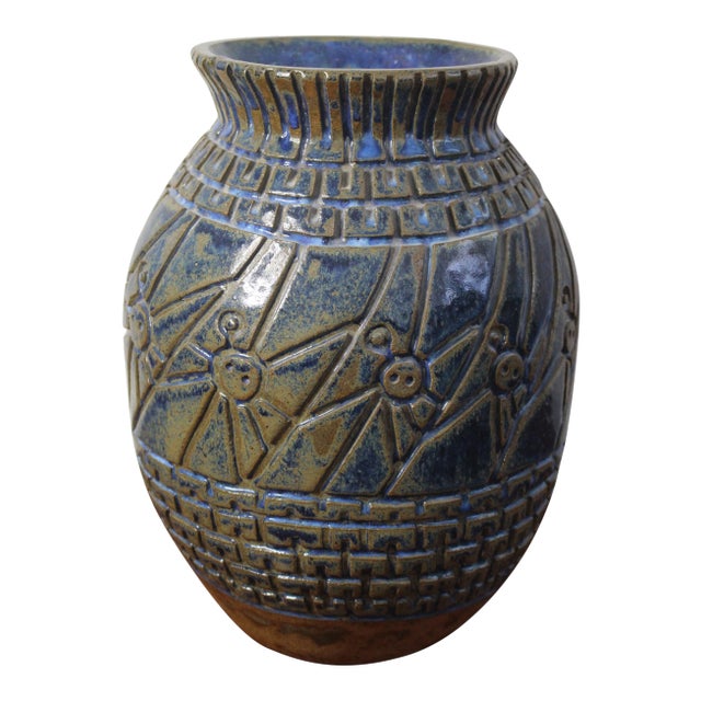 1990s Large Studio Pottery Floor Vase by California Artist Jacqueline Biaggi For Sale