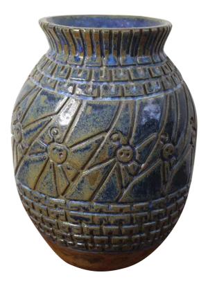 1990s Large Studio Pottery Floor Vase by California Artist Jacqueline Biaggi