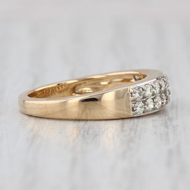 Metal 0.50ctw Diamond Wedding Band 18k Yellow Gold Stackable Ring Size 6 Coa Tomas Rae For Sale - Image 7 of 9
