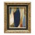 Contemporary Abstract Oil Painting in Vintage Navy Blue Painted Frame For Sale