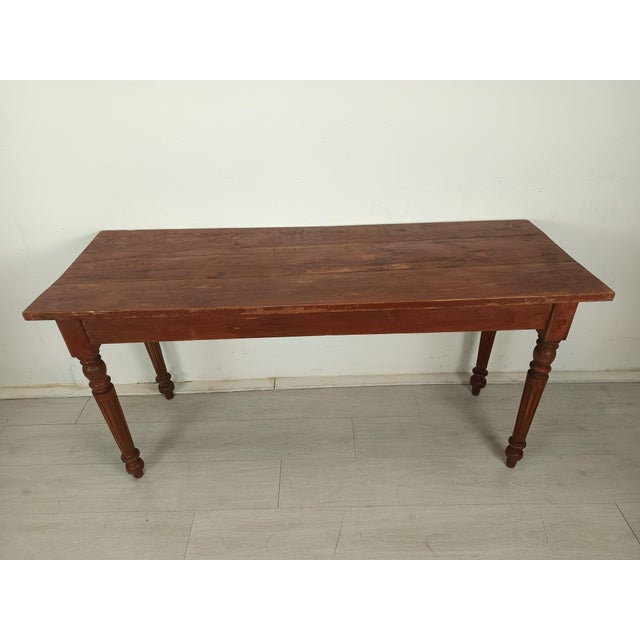 Maroon Rustic Burgundy Patinated Console Table For Sale - Image 8 of 18