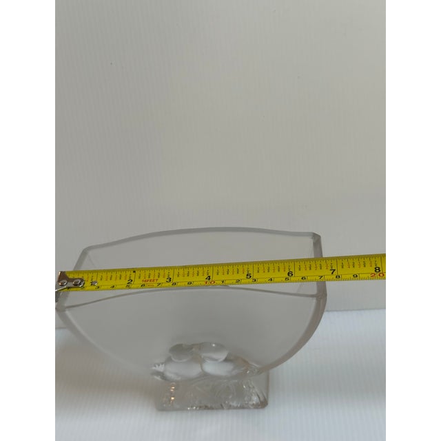 1938 Vintage Sign Verlys Frosted/Clear "Love Birds" Glass Vase For Sale - Image 14 of 17