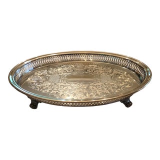 English Silver Plate Gallery Tray For Sale