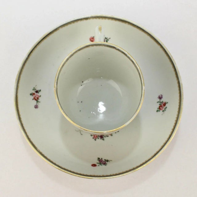 Ceramic Antique 18th Century Chinese Export Porcelain Marriage or Wedding Cup & Saucer - 2 Pieces For Sale - Image 7 of 11