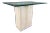 Artedi Brass-X Pedestal Glass End Table in Polished Travertine Italy For Sale