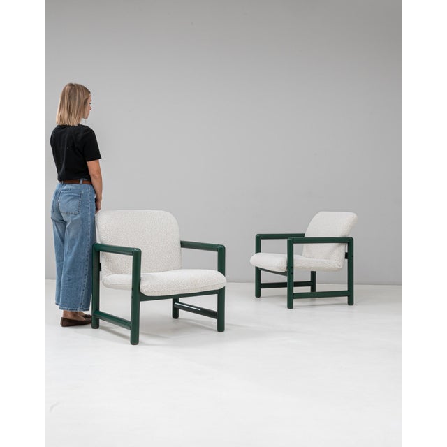 20th Century Czech Lounge Chairs With Green Tubular Frames - A Pair For Sale - Image 17 of 18