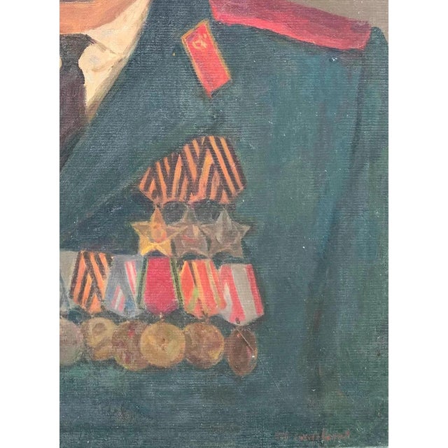 Large Male Portrait Oil Painting Original Ukrainian Artist Sokolovsky g.g. 83.5-61.5 1983 For Sale - Image 6 of 6
