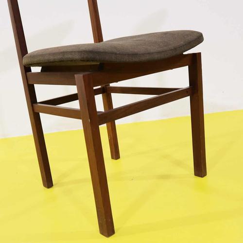 2000 - 2009 Wooden Chair with Brown Upholstered Seat For Sale - Image 5 of 11