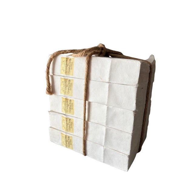 2010s Restoration Hardware Petite Tomes White Handcrafted French Books – Set of 5 For Sale - Image 5 of 10