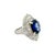 Early 21st Century 5.82 Carat Blue Sapphire Diamond Platinum Ballerina Ring, Size 6.75 For Sale - Image 5 of 6