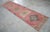 Pink 3x12 Vintage Oushak Runner Rug Coral Pink Hallway Runner Authentic Turkish Rug For Sale - Image 8 of 13