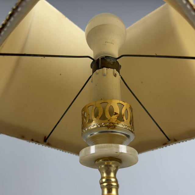 Metal Macedonian Onyx Table Lamp, 1960s For Sale - Image 7 of 15