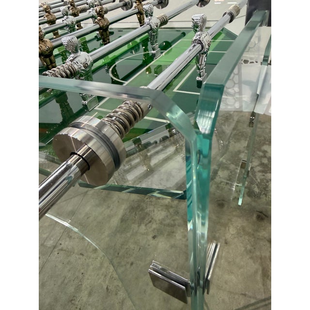 Vintage Lucite & Crystal Glass Foosball Table, Italy, 1970s For Sale - Image 9 of 13