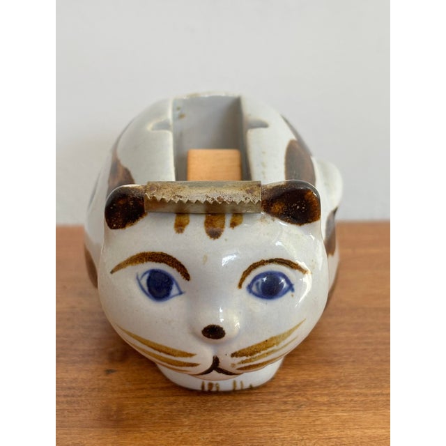Charming vintage cat tape dispenser which fits the slimmer invisible tape rolls. Please see condition details noted. Fits...