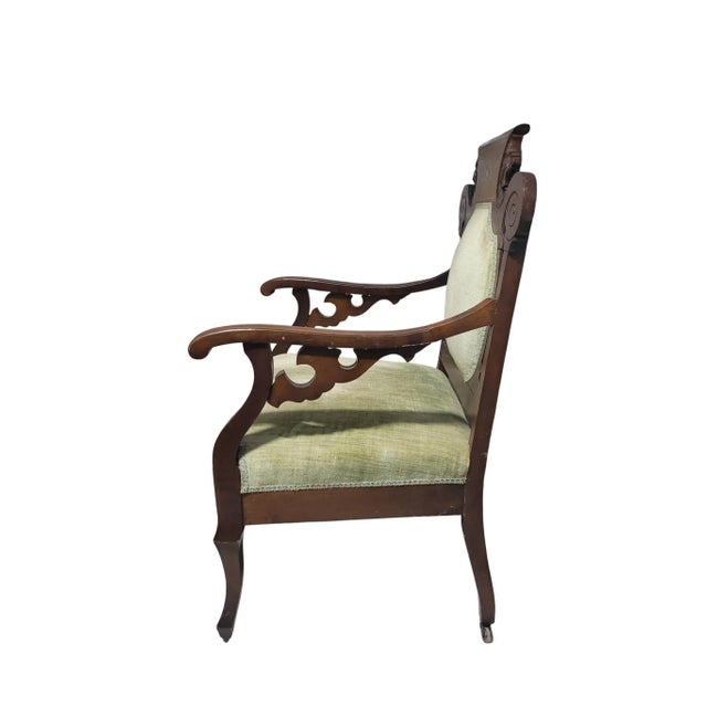 Antique Victorian Renaissance Revival Parlor Armchair, C. 1880 For Sale - Image 11 of 16