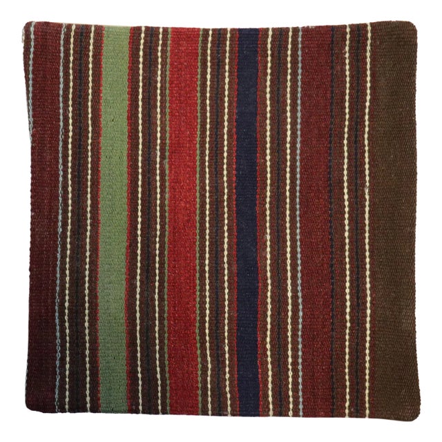 Pasargad Home Vintage Kilim Pillow Case, Multicolor For Sale