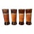 Vintage Jamaica Amber Glass Tumblers, Mahogany Sleeves – Mid-Century Tiki Barware, Set of 4 For Sale
