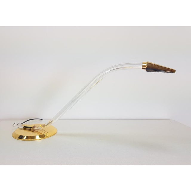 Metal Brass and Acrylic Cobra Desk Lamp from Grupo Mci For Sale - Image 7 of 17