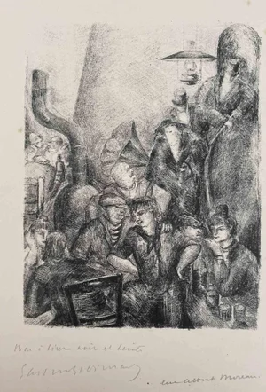 Luc-Albert Moreau, The Night Club, Original Lithograph, Early 20th Century