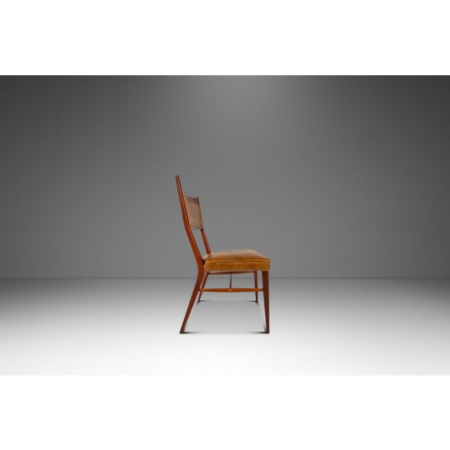 Wood Rare Mid-Century Modern Model 7001 Side Chair in Walnut & Leather Attributed to Paul McCobb for Directional, Usa, C. 1950's For Sale - Image 7 of 18