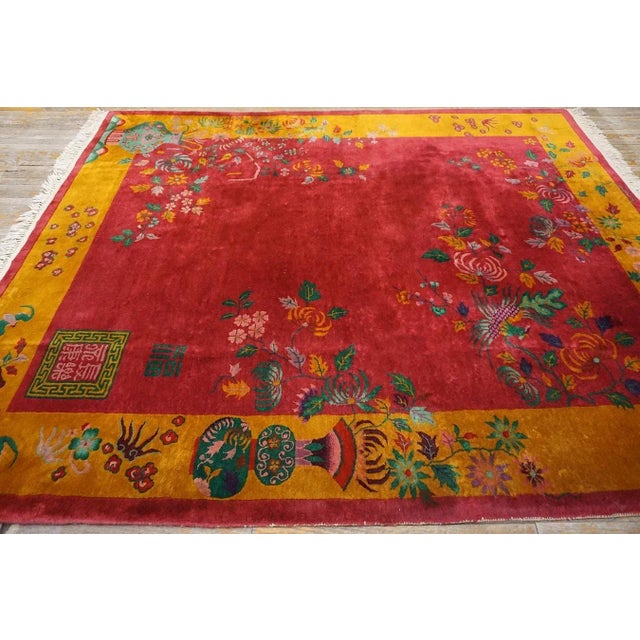 1920s Chinese Art Deco Carpet by Nichols Workshop ( 7'10" x 9'6" - 240 x 290 ) For Sale - Image 4 of 10