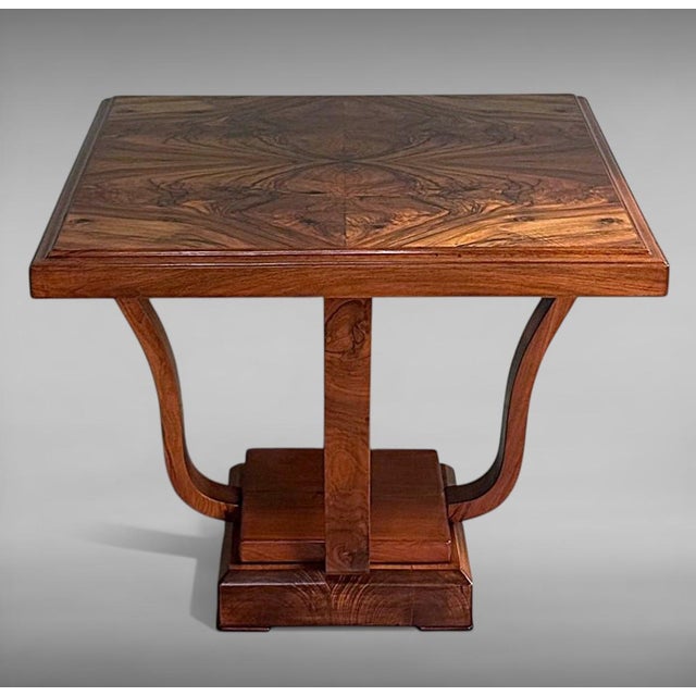 Art Deco Late 19th Century Italian Art Deco Square Coffee Table With Dual-Tier Base For Sale - Image 3 of 18