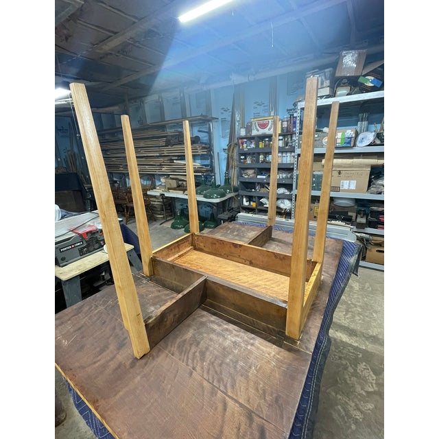Curly/Tiger Maple Pennsylvania Bench Made Vintage Double Gate Leg Table For Sale - Image 12 of 18