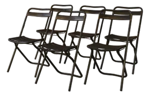 Industrial Folding Chairs, 1950, Set of 6