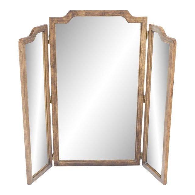 Mid Century Modern American of Martinsville Triptych Dresser Wall Mirror For Sale