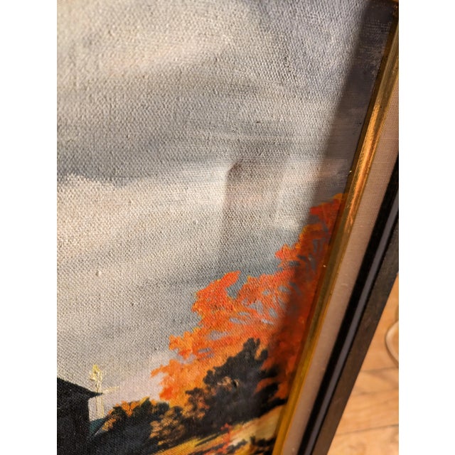 Dark Gray Vintage Original Farm Barn Landscape Painting, Signed Nadon For Sale - Image 8 of 8