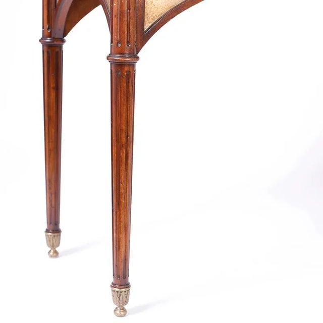 Wood Antique Tall British Colonial Console Table With Mirrored Skirt For Sale - Image 7 of 10