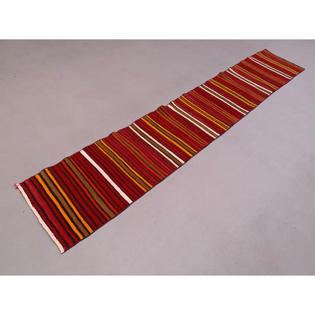 Pattern: Geometric Shape: Runner Size: 324x57 cm Regional Design: Kilim Material: Wool Item Length: 324 Colour:...