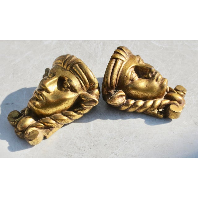 Gilt Bronze Egyptian Revival Furniture Mounts -a Pair of 2 Hathor For Sale In New York - Image 6 of 7