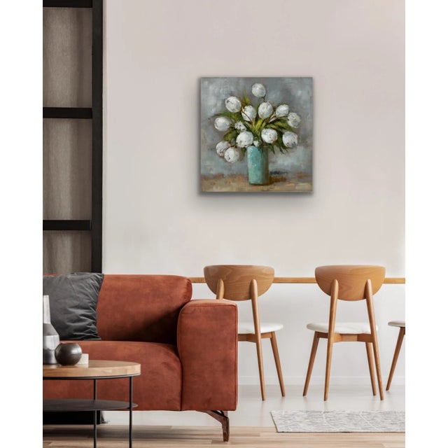 2020s Impressionistic Floral Still Life Original Oil Painting For Sale - Image 5 of 10