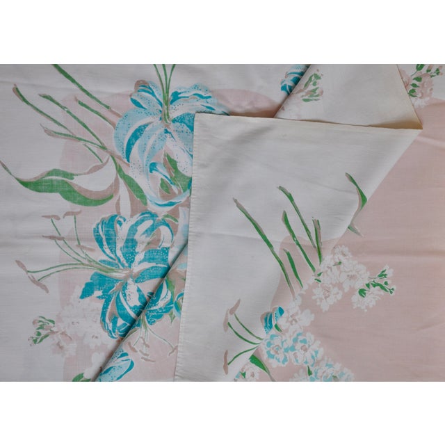 1970s Vintage Cotton Printed Tablecloth For Sale - Image 5 of 5
