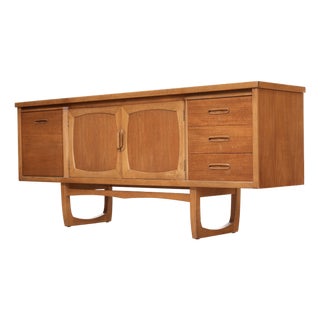 Mid Century Jentique Teak Credenza With Arched Cabinet Doors For Sale