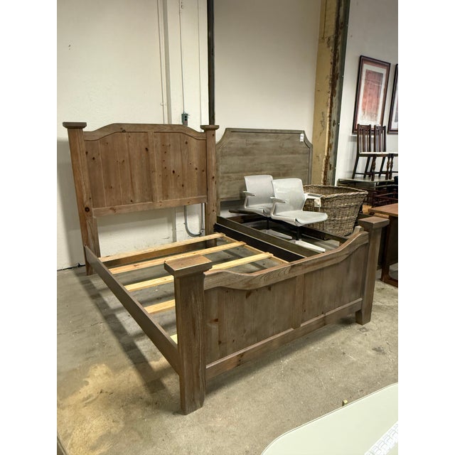 Rustic Queen Size Gallery Furniture Rustic Oasis Mansion Bed Frame For Sale - Image 3 of 12