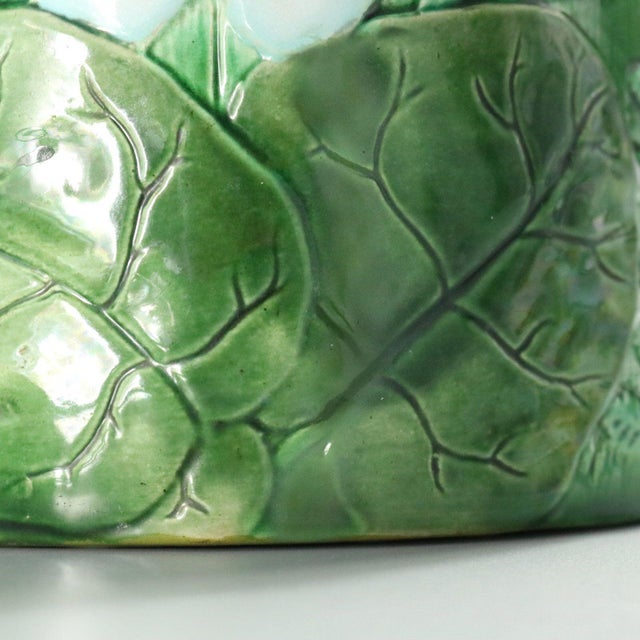 Holdcroft Majolica Pond Lily Cheese Dome and Stand For Sale - Image 11 of 15